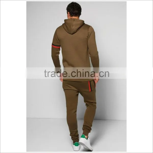 Custom Suit Embroidered Logo Slim Fit Men Winter Sport Cotton Tracksuit photo-2