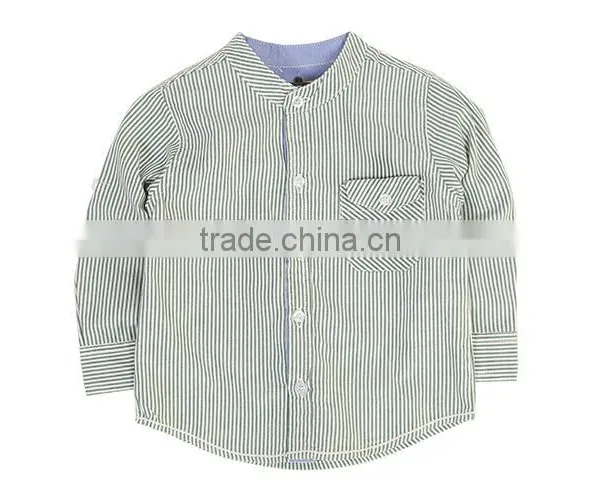 Good Quality Kids Clothing Wholesale Cheap Little Boy Long Sleeve Striped Dress Shirt photo-4