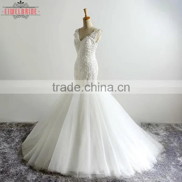 Customed White Mermaid Wedding Dress Mermaid photo-2