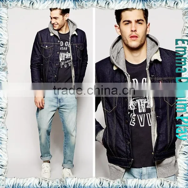 Casual MenS Spring/Autumn Hat Single-Breasted Lapel Indigo Jackets photo-4