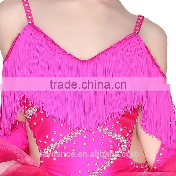 Children Ballroom Dance Wear Fringed Girls Competition Dance Dress photo-5