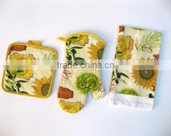 Garden Design With Good Quality Kitchen Towel, Cotton Oven Mitt and Pot Holder photo-2