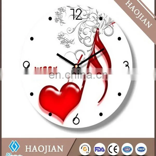 Sublimation Tempered Smooth Surface Glass Clock With Hands and Mechanism photo-5