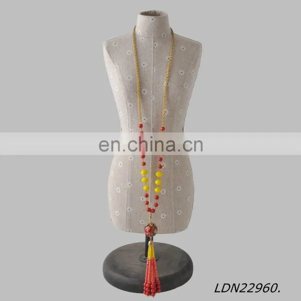 Latest Colours Ball And Beads With Antic Gold ChainNecklace photo-5