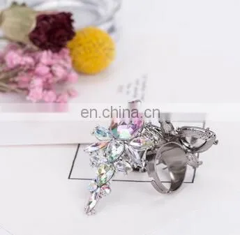 Vintage Bohemia Large Crystal Stone Big Ring Colorful Russian Indian Ring Women Exaggerated Decorate Party Jewelry photo-3