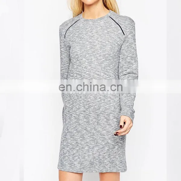 Top Quality Long Sleeve Cotton Mini Dress Latest Designer One Piece Girls Party Dresses photo-3