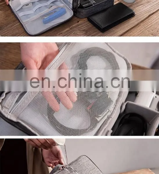 Fashion Cable Organizer Bag Digital Storage 3-layer Multi-Functional Travel Electronics Accessories Bag photo-3