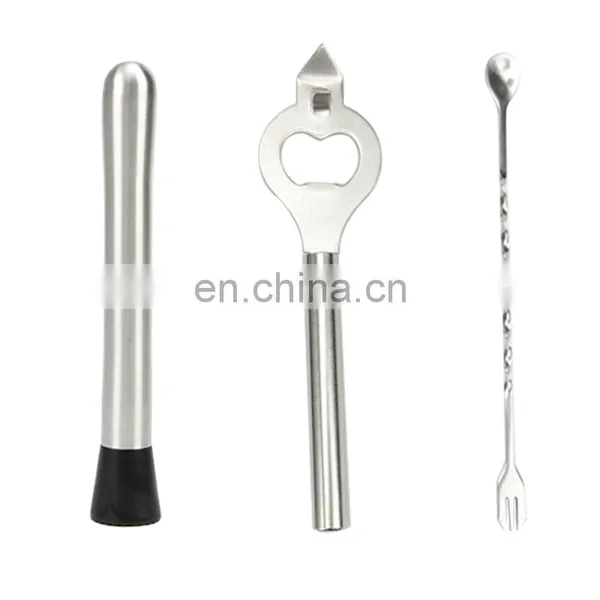 Luxury Bartender Kit Stainless Steel 10-Piece Bar Tool Set,550 ml Cocktail Shaker Set With Stylish Bamboo Stand photo-3