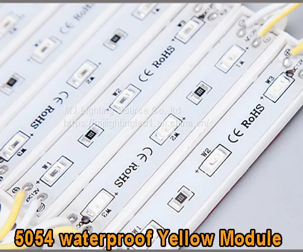 12V LED Advertising Texsign Module SMD 5054 3-chips LED Module for Lettere Signage Yellow Color CE ROHS photo-3