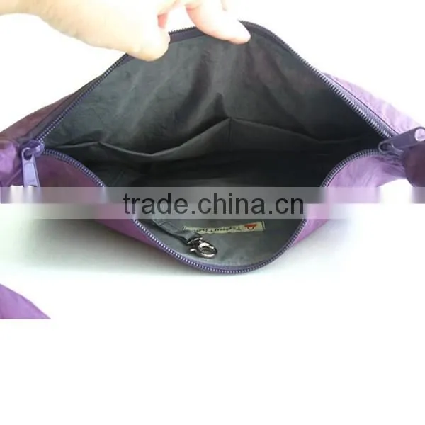 Custom Deep Plum Water Resistant Nylon Shoulder Bag Latest Fashion Washed Nylon Hobo Bag photo-3