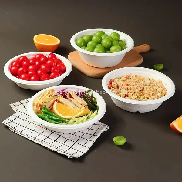 24oz 100% Biodegradable Compostable Disposable Bagasse Sugarcane Round Bowl (400/CS) photo-4