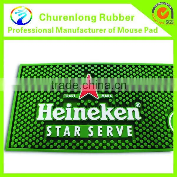 2016 Hot Selling Logo Branded Embossed Custom Anti Slip Soft PVC Beer Bar Mat photo-2