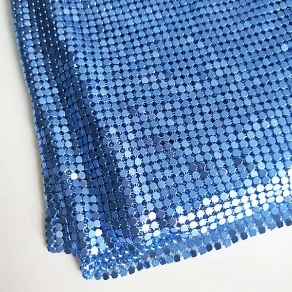 Soft Flexible Aluminum Wire Cloth Chainmail Mesh Fabric Curtain Screen Application Metal Sequin Woven Technique Bending Cutting photo-2