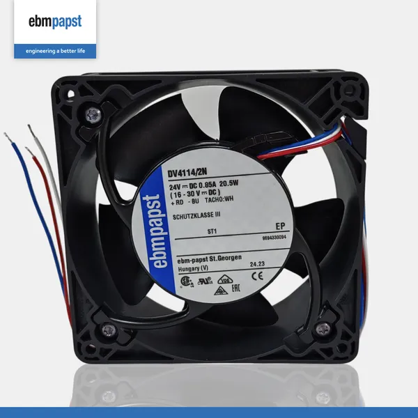 DV4114/2N DC Electric Duct Axial Fan Ball Aluminum Housing Grounding Lug 24V 20.5W 280m/h Low Noise Black CCC/CE/ISO for Air photo-4