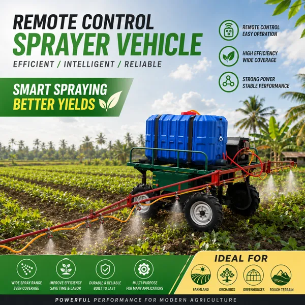 Máquina de tratamiento de cultivos controlada a distancia para la aspersión de pesticidas agrícolas y fertilizantes líquidos