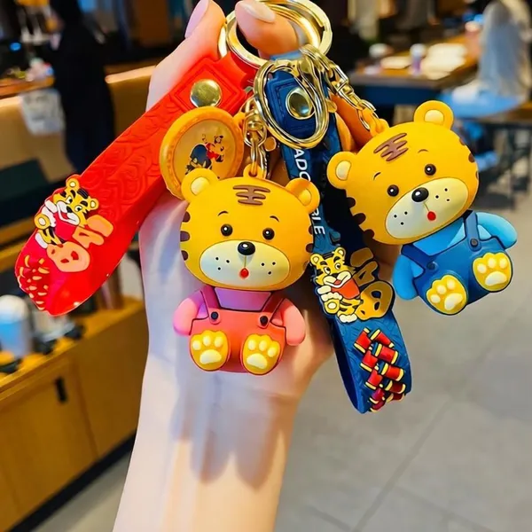 Promotional Gifts Key Chains Manufacturer Custom 3D Cartoon Logo Design Soft PVC Rubber Keychains With Wrist Strap photo-2