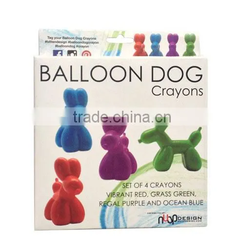 New Cute Balloon dog shaped crayons set for kids little hands drawing