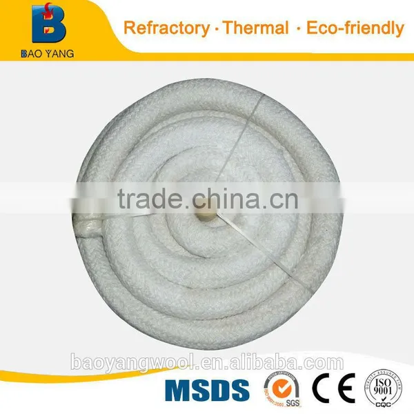 Refractory Insulation Round Braided Ceramic Fiber Rope