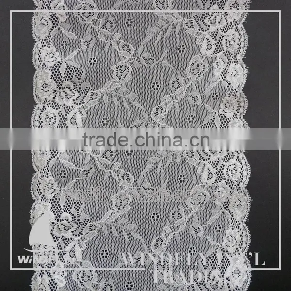 Make To Order Stretchy And Soft Cream Lace Saree For Home Textile