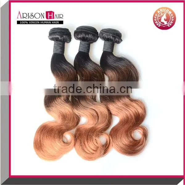 Three Tone Ombre Brazilian Hair Body Wave Virgin Brazilian Hair Extension photo-5