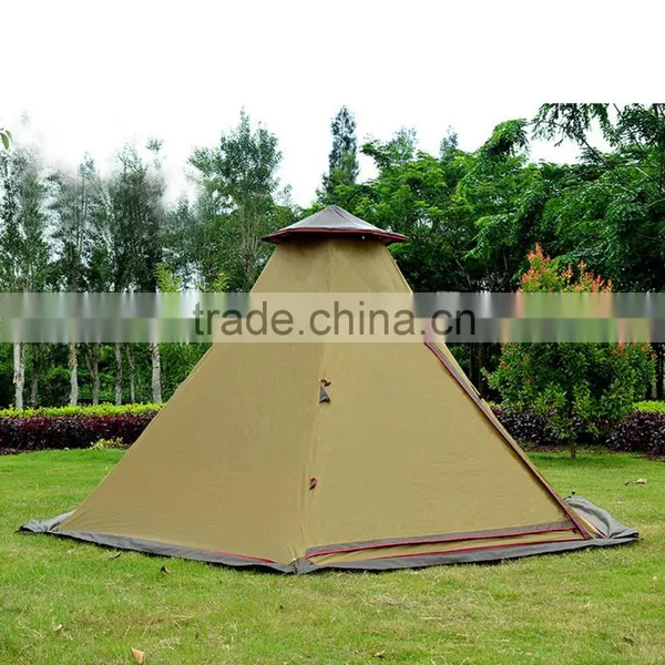 Camper Trailers Indian Double Pole Camping Layer 3 4 Person Rainproof Double Bell Tent photo-2
