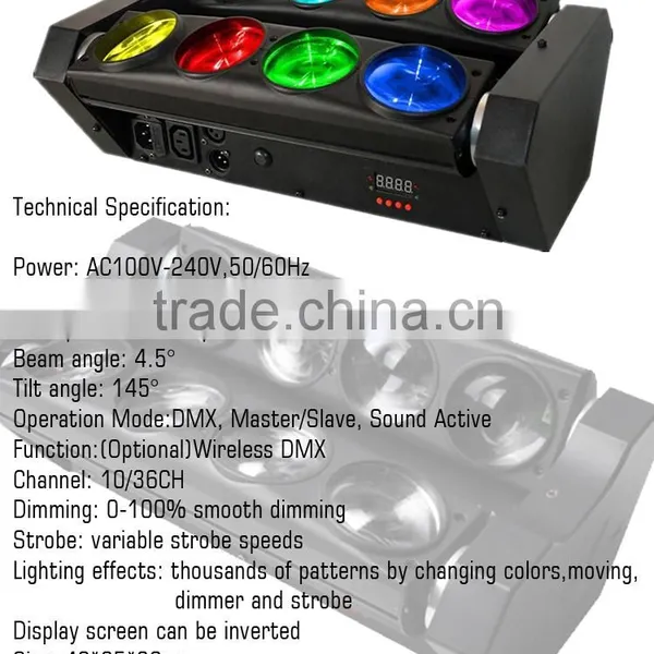 8*10w 4in1 RGBW LED Beam Moving Head Spider Light 8 Eye Spider Light photo-2