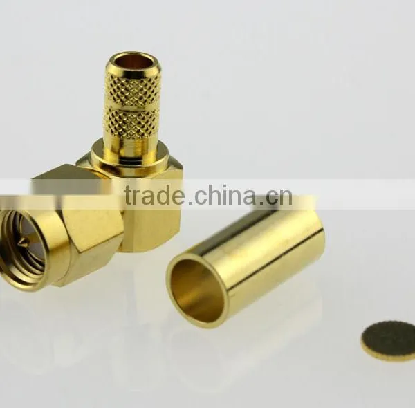 SMA Male Right Angle Coaxial Connector for RG-58U,LMR-195U,LMR-200 Cable,electrical Contact photo-2