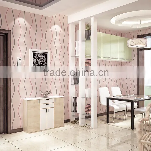 Latest Designer Interior Decoration Modern Curve Wave Wallpaper photo-4