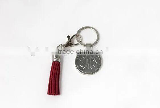 Monogrammed Keychain Personalized Keychain Initial Monogram Tassel KeychainPersonalized Monogrammed Keychain With Tassel photo-3