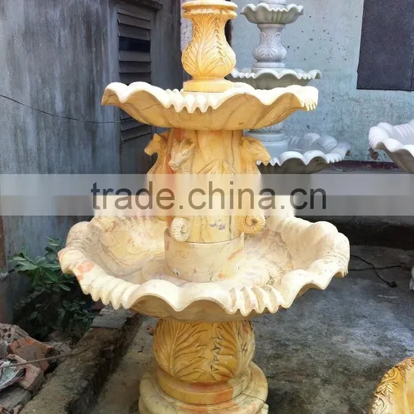 Seahorse Stone Fountain Hand Carved White Marble Sculpture From Vietnam