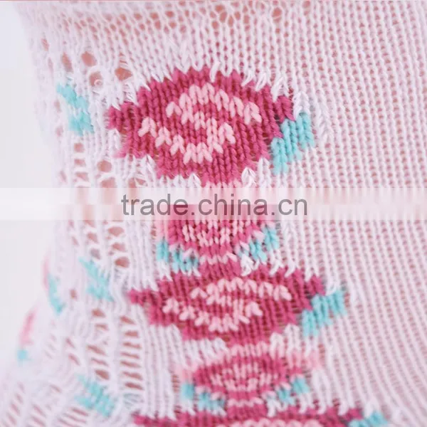 Custom Lady Jaquard Rumi Socks With Pointelle Pattern Rumi Socks Lady Rumi Socks photo-4