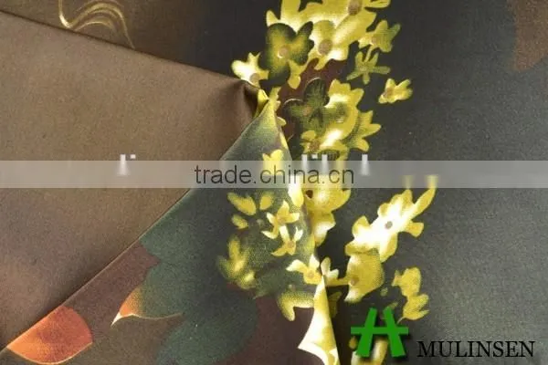 Shaoxing Textile Polyester 50D Floral Satin Dress Fabric/ Satin Nightwear Fabric photo-4