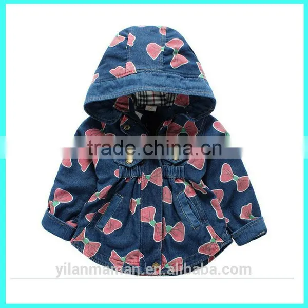 wholesale autumn hooded jacket baby girl jeans jacket                        
                                                Quality Choice