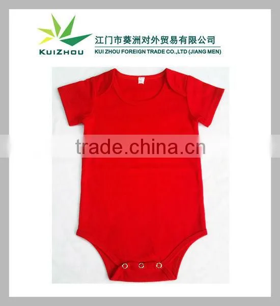 100% Cotton Short Sleeve Blank Baby Rompers Plain Baby Rompers photo-4
