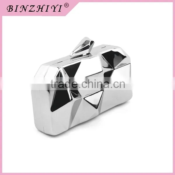 India Clear Lady Acrylic Evening Clutch Bags Metal Frame photo-2