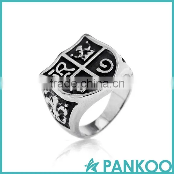 Royal Crown Shield Series of European and American Style Silver ,titanium ,alloy For Selective Unisex Ring