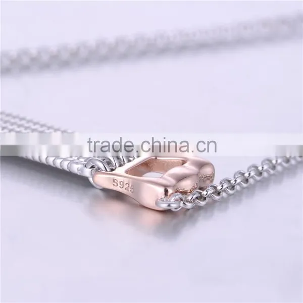 925 Sterling Silver Sport Stretch Fancy Necklace Design Jewelry XLY020 photo-3