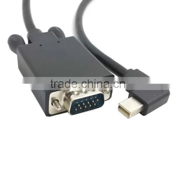 New Squarely DP 90 D Mini DisplayPort to VGA RGB Male to Male Cable 1.5 M Black photo-3