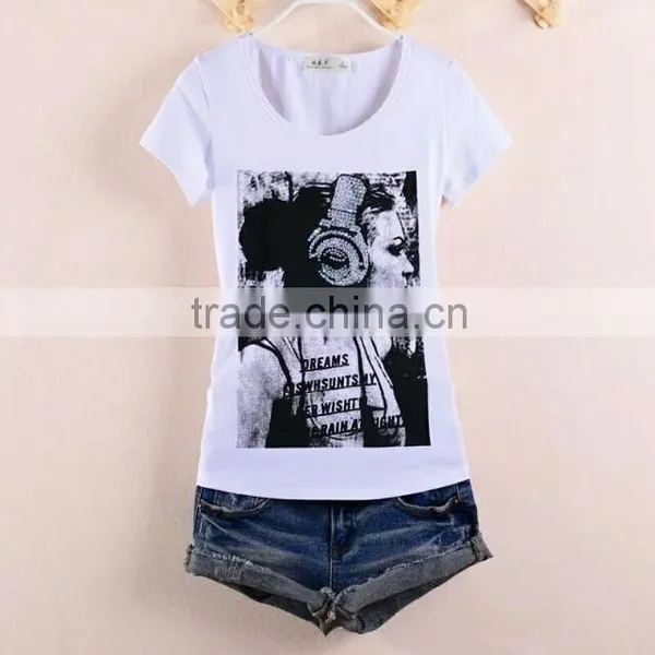 Cheap Promotional Price Women Cheap Stock t Shirt White t Shirt Wholesale Cheap photo-3
