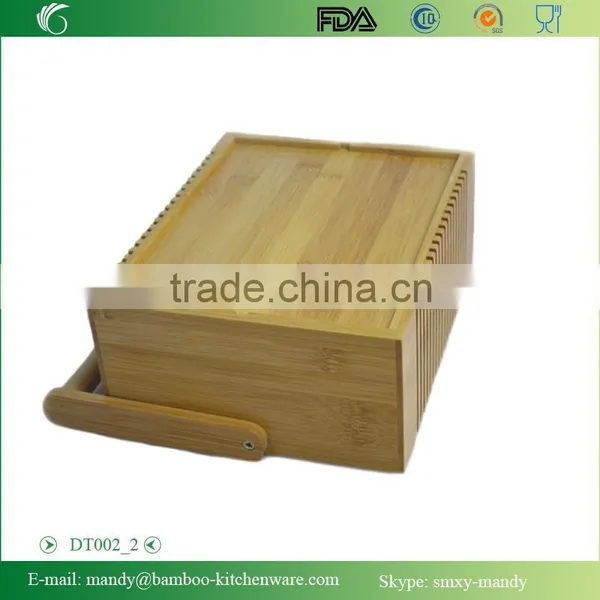Home & Kitchen 4-compartment Bamboo Cutlery Box With Handle photo-3
