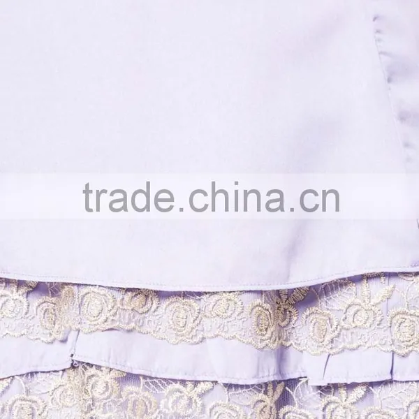 Light Purple Black Scarf White Lace Elegant Women Muslim Dress photo-2