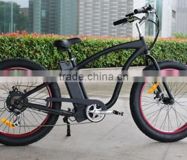 2014 Merry Gold High Speed Fat Tire Beach Cruiser Electric Bicycle 48V 1000W Black-Red