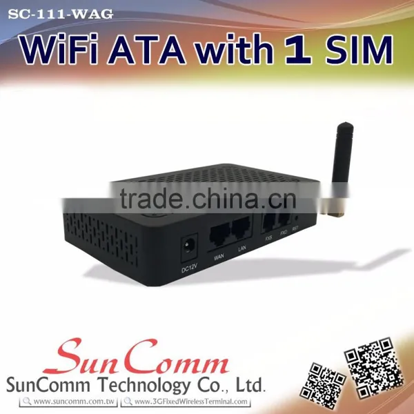 SC-111-WAG Wifi ATA With 1SIM, 1FXO, 1FXS, Wifi Hotspot, GSM, Multi-functional Gateway, WiFi AP photo-2