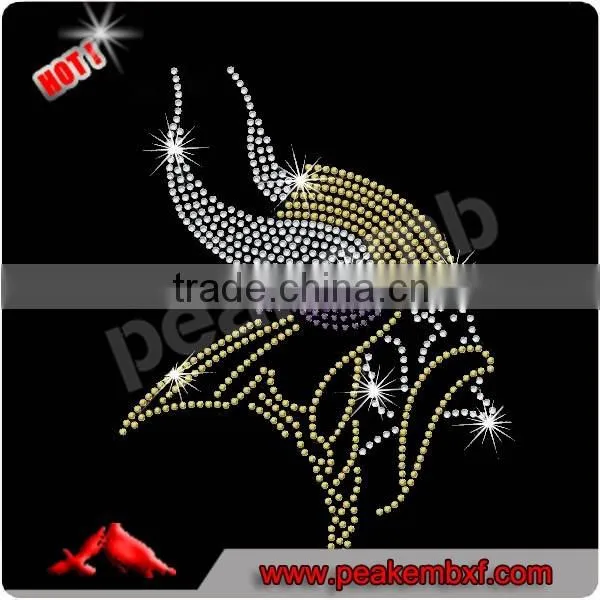 2015 Hot Sale Viking Stick on Football Rhinestone T Shirt Transfer photo-5