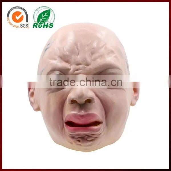 Carnival Party Educational Accessory Sad Rubber Latex Realistic Crying Baby Mask photo-6