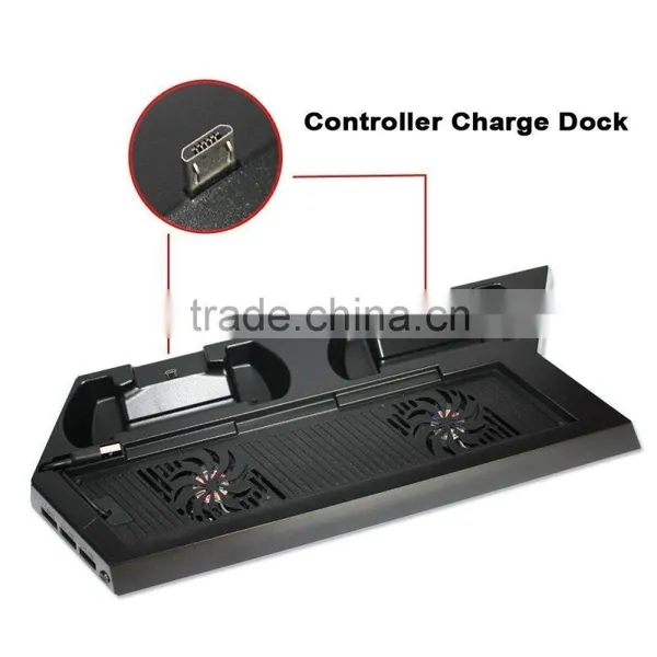 High Quality Cooling Fan Dual Charging Dock 3-Port USB Hub For PS4 photo-2