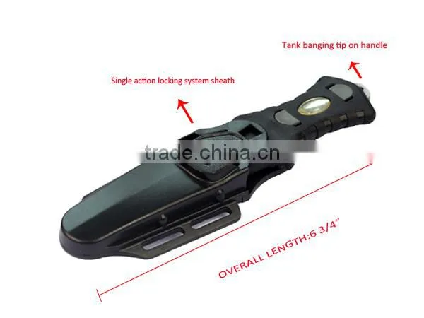 420 Stainless Steel Serrated Point BC Yellow Diving Knifes Survival Knife photo-4