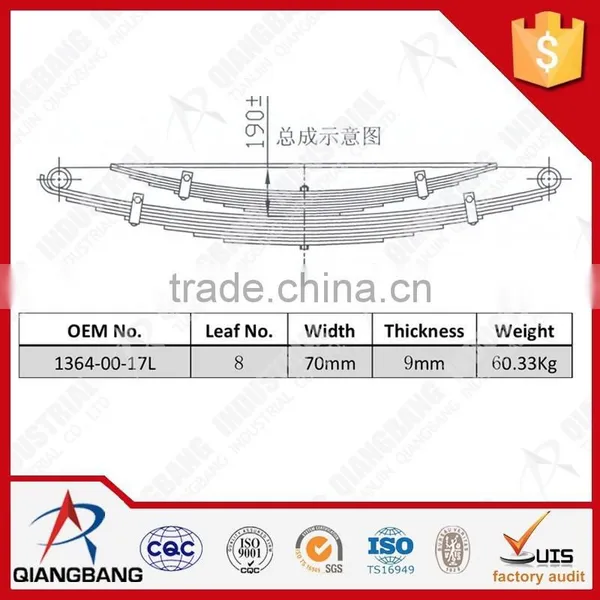 1364-00-17L Multi Truck Leaf Spring for JAPAN AUTOMOBILE