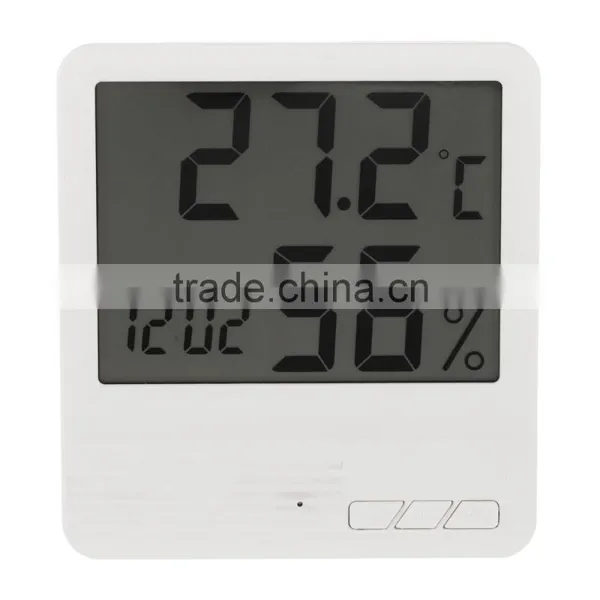 2016 Termometro Thermostat Weather Station LCD Digital Thermometer Hygrometer Temperature Humidity Meter Tester Gauge With Clock photo-4