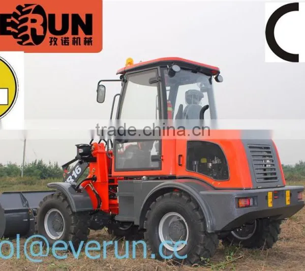 New EVERUN Brand CE/ Euro 3 Abgas Geprueft 1600KG Wheel Loader Mit 0.8m3 Schaufel photo-2